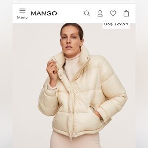 Mango cropped puffer.  Size Med. Worn twice. Perfect condition.